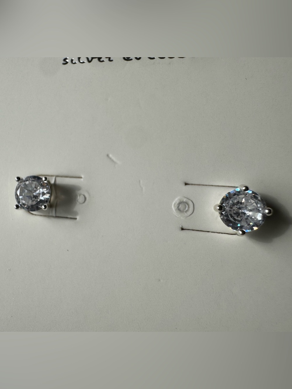 A New Day Silver Collection Round Cubic Zirconia Silver Stud Earrings - Picture 2 of 3